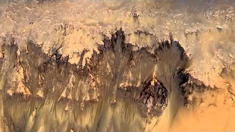 Flyover Newton Crater on Mars