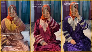 Beautiful Crush Makhmal Pheran Tilla Work Pheran