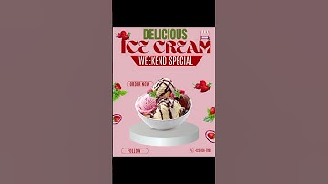 "Pic vs Design | Ice Cream Poster Made with Canva | #shorts"