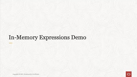 In-Memory Expressions Demo