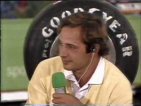 Elio de Angelis interviewed live on German TV, 1985