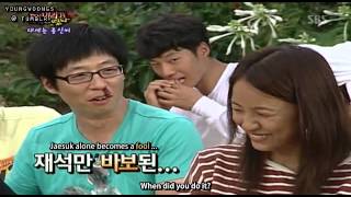 [Eng Sub] 080928 Family Outing Ep. 15 - Yoo Jae Suk & Lee Hyori Nosebleed Prank Cut