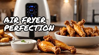 Crispy Air Fryer Chicken Wings: Secret Ingredient & Sour Cream Dip