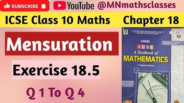 Icse class 10 Maths Chapter 18, Mensuration || Ex 18.5 ( Q 1 To Q 5 ) 👍 Subscribe 👍 Like 