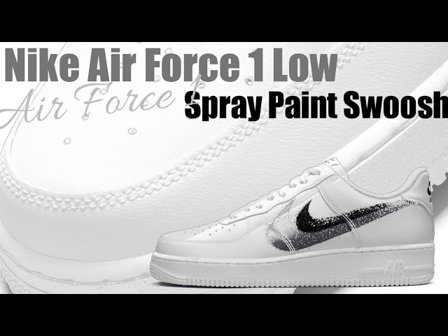 Nike Air Force 1 Low Spray Paint Swoosh White Orange FJ4228-100 
