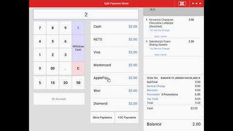 EPOS POS System - How To Process Multiple Payment Method At Check Out