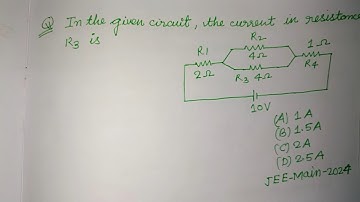 In the given circuit the current in resistance R3 is .. | jee mains 2024 physics solution