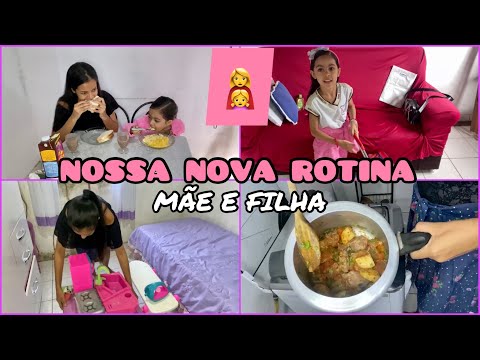 NOSSA NOVA ROTINA / MÃE E FILHA 👩‍👧VOLTA ÀS AULAS + DONA DO LAR | Mãe Aos 13