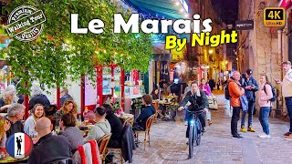 🇫🇷 Magic of Night: Le Marais, Paris - Mesmerizing Evening Exploration [4K-60fps]