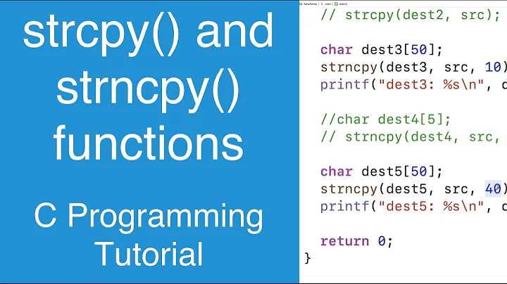 strcpy() and strncpy() functions | C Programming Tutorial