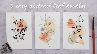 3 Quick and Easy Watercolor Leaf Doodles