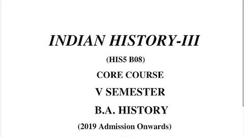BA History 5th Semester - Indian History - Module 1(part-1)- Calicut university -NMMS-UPSC-USS-PSC.