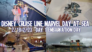 Disney Cruise Line Dream -Marvel Day at Sea- Day 1 (Feb 18, 2024) Embarkation Rainy Day