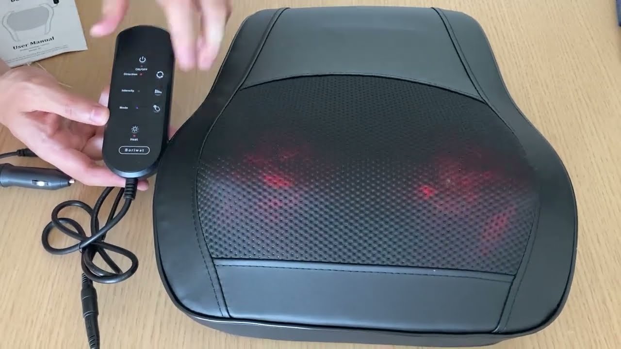 Boriwat Back Massager with Heat, Massagers for Neck and Back, 3D Kneading Massage Pillow Review