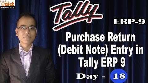 Day 18  I Purchase Return Entry I Debit Note In Tally.ERP 9