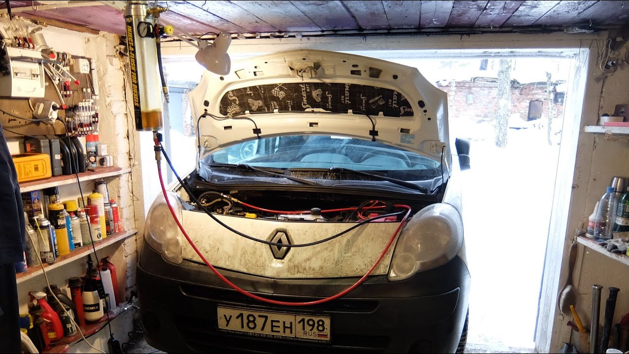 Renault Nissan Dacia 1.5 dCi K9K Аппаратная промывка дизельных форсунок на двигателе без снятия