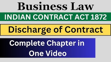 Indian Contract Act 1872 | Discharge of Contract Complete Chapter | Business Laws