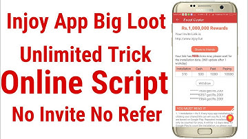 Online Script🔥Injoy App Unlimited Trick SignUp Bonus Rs. 30🔥Per Refer Rs.5 Live Proof