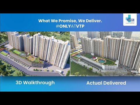 VTP Cygnus 3D Walkthrough and Actual Shot on Site | Kharadi | VTP Realty