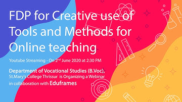 LIVE - FDP on Creative Use of Tools and Methods for Online Teaching