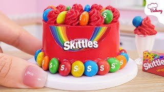 [Mini Cake ] Beautiful Red Skittles Colorful Cake Decorating | Mini Bakery