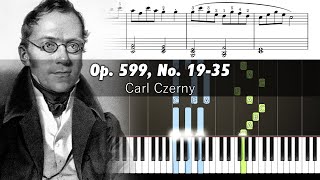 Czerny - Practical Exercises For Beginners No.19-35 - Piano Tutorial with Sheet Music