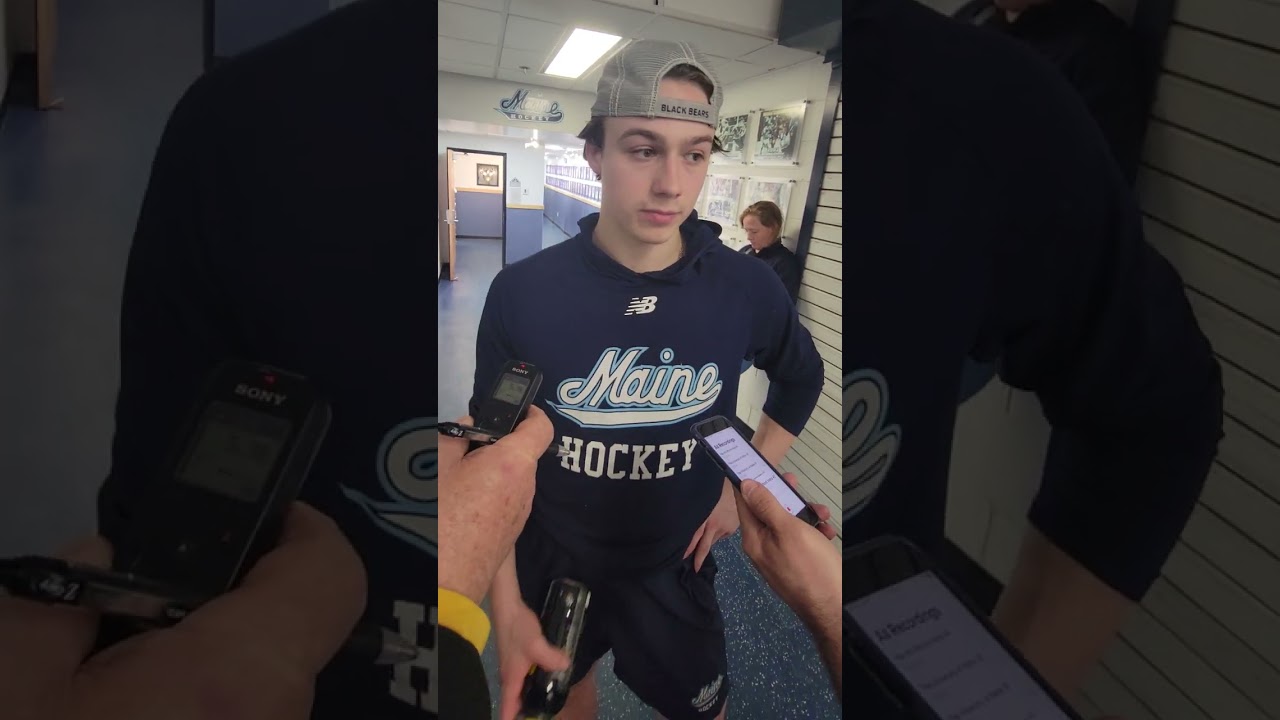 Maine freshman Bradly Nadeau postgame vs UMass 3/8/24