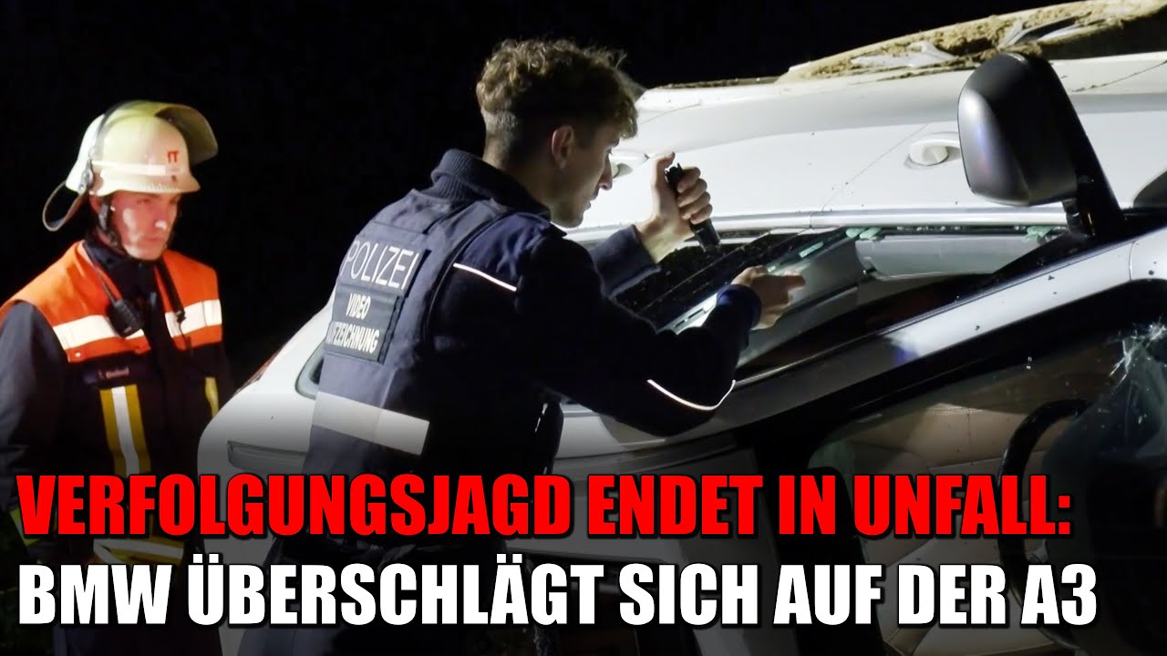 BMW verunfallt nach Flucht vor der Polizei in Autobahnausfahrt bei Königswinter | 28.10.2025