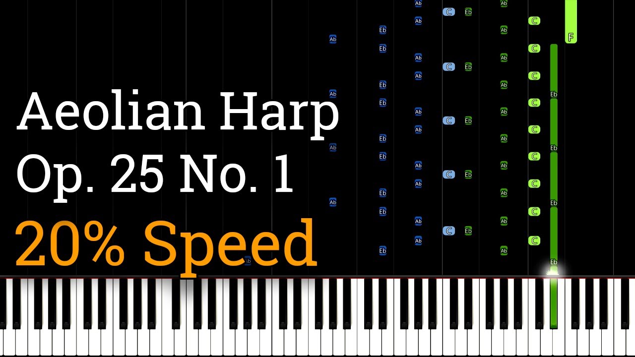 Chopin - Etude Op. 25 No. 1: Aeolian Harp (Slow Piano Tutorial) [20% Speed]