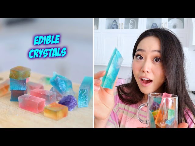 Edible crystals (crunchy outside, jelly inside) 💎 