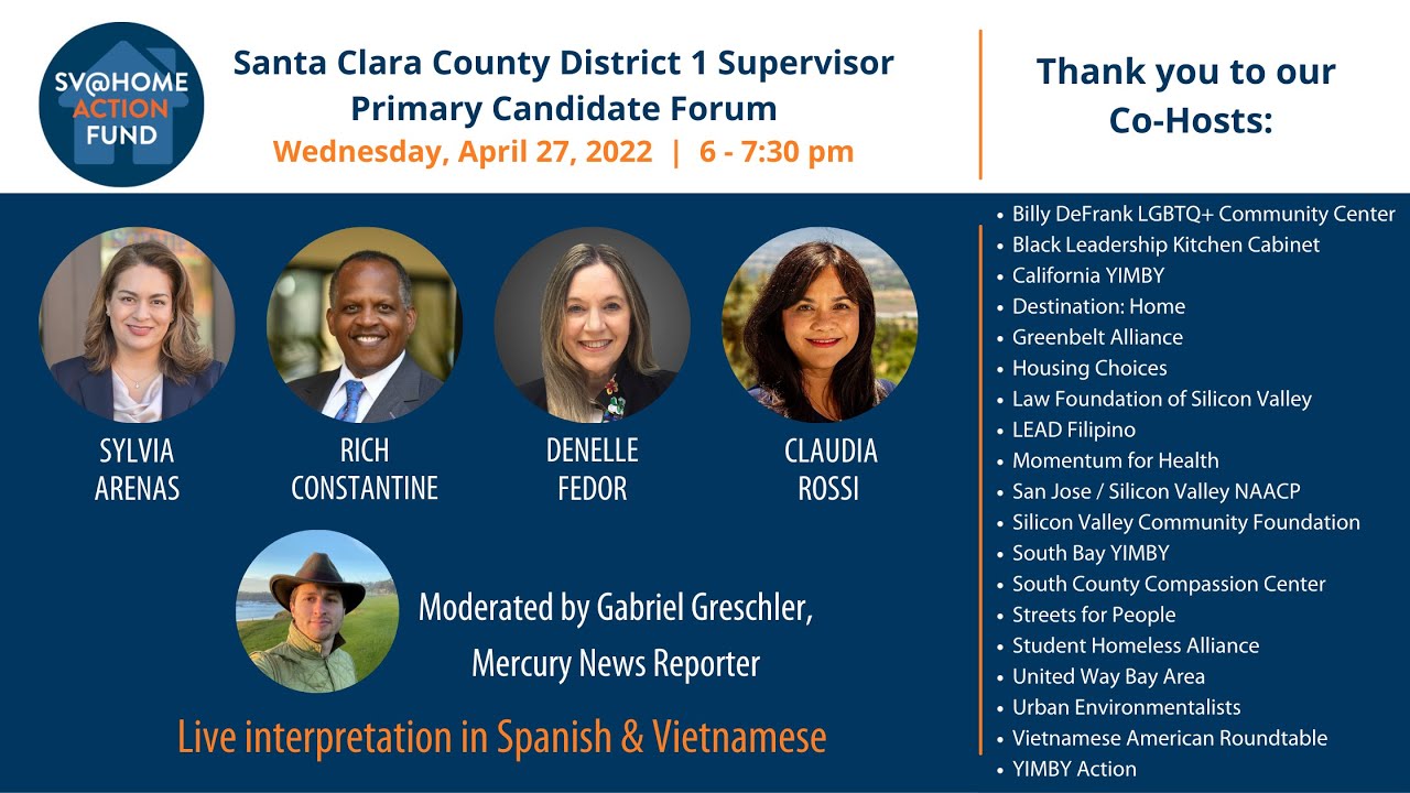 2022 Candidate Forum: Santa Clara County Supervisor District 1 - YouTube