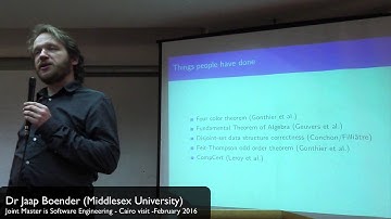 Theorem Proving with Coq - Jaap Boender guest lecture