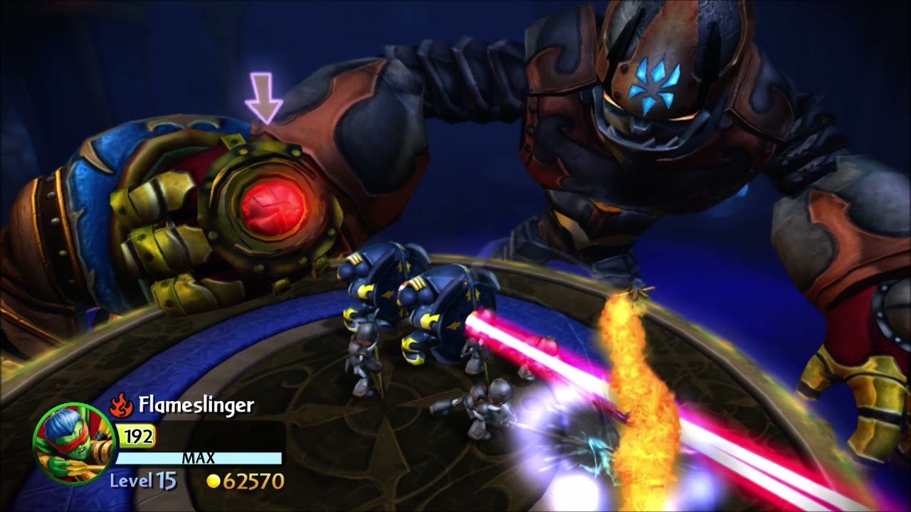 Skylanders Giants Kaos Boss Battle with Flamslinger (Nightmare Mode)