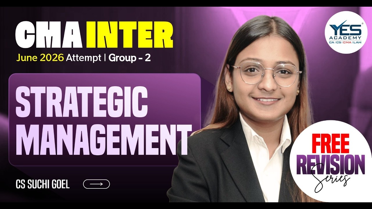 CMA Inter June 2026 | Free Live Revision Batch | Strategic Management 10 (OM & SM) | CS Suchi Goel