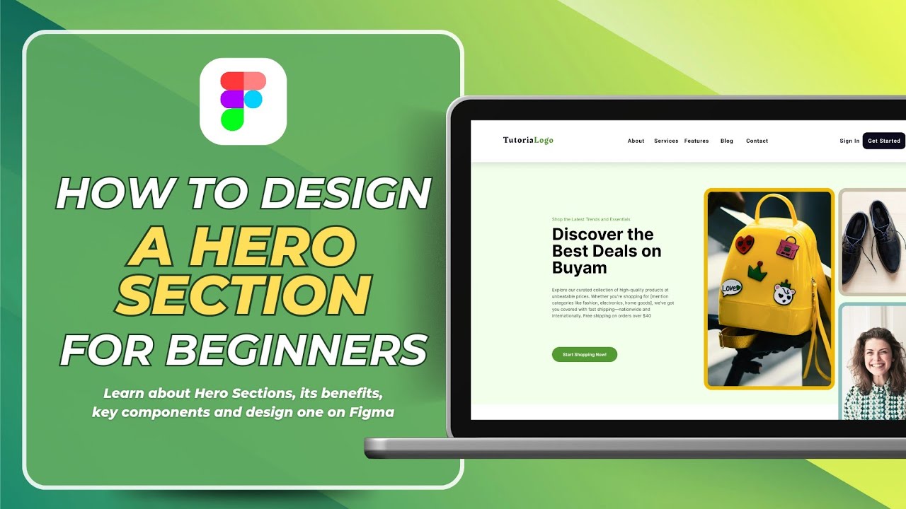 How to Design a Hero Section on Figma - UX and Web Design for Beginners ...