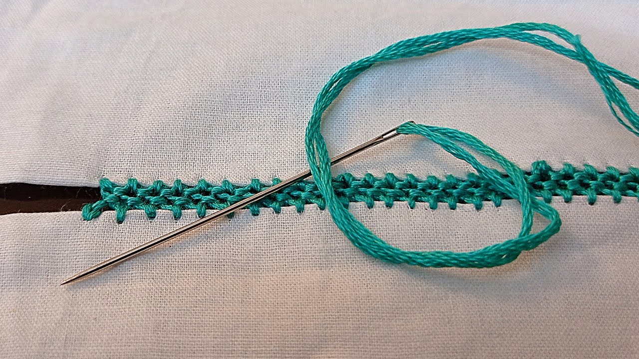 Decorative Joining of Two Edges with Needle | Randa Stitch Hand Embroidery | Malayalam