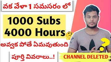 what happens if 1000 subscribers and 4000 watch hours not completed in 12 months