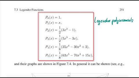 Video 41 Legendre Polynomials