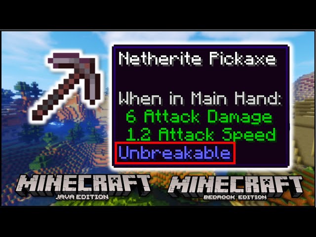 Minecraft How To Get Unbreakable Tools Armor Java Bedrock Youtube