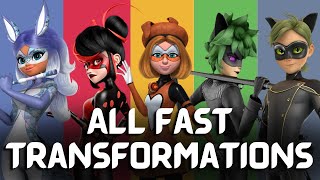 Miraculous: All Fast New Character Transformations Season 1-5 | Miraculous Ladybug