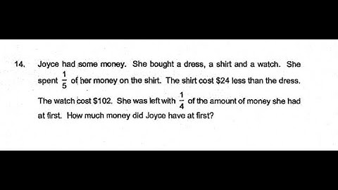 P6 - 2019 ACS Prelims Q14 - Fractions | Joyce Dress Shirt Watch | PSLE Maths