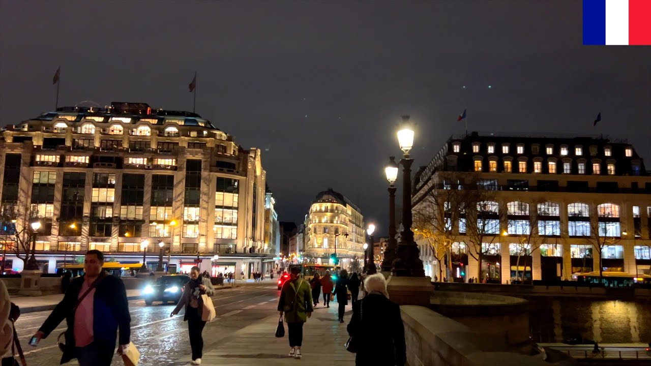 🇫🇷🌃【HDR 4K】Paris Night Walk - Pont Neuf to Bd Saint Germain via Musée d’Orsay (Feb 2024)