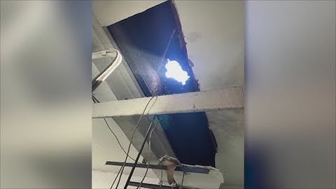 Mystery object crashes into New Jersey auto repair shop