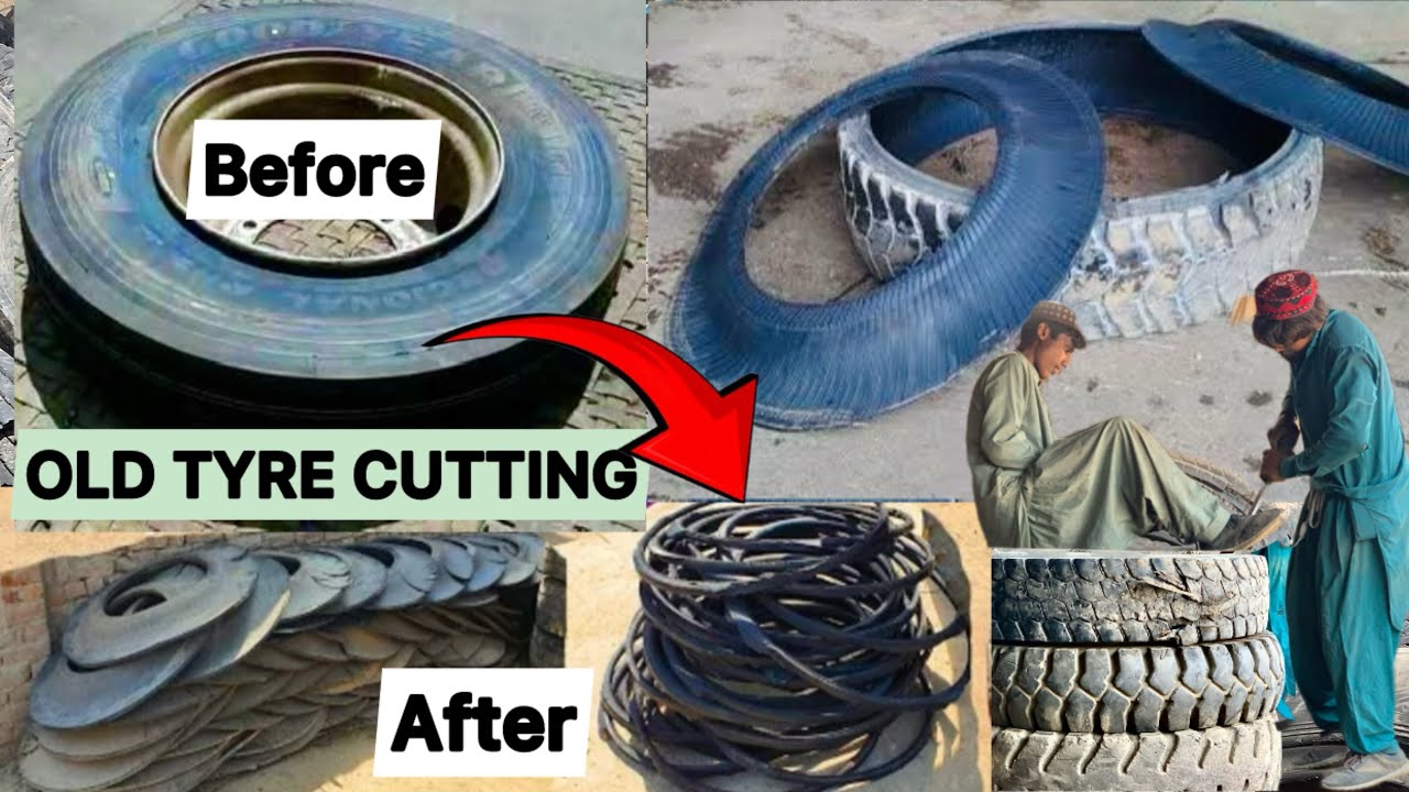 Manual Tires Cutting Technique with Simple Tools Manual tool for splitting tire YouTube