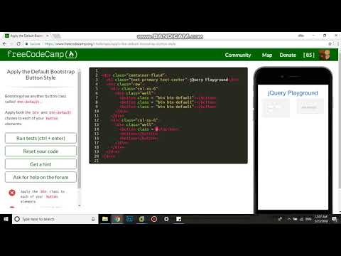 Apply the Default Bootstrap Button Style free code camp   Dani