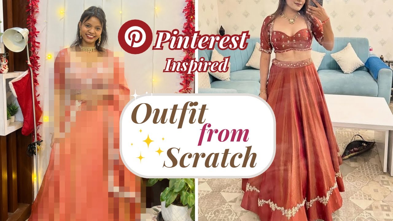 Lehenga made FROM SCRATCH✨| Pinterest Inspired + Under Budget| Outfit from Scratch🫶