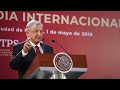 Encuentro con líderes sindicales por el Día Internacional del Trabajo, desde Palacio Nacional