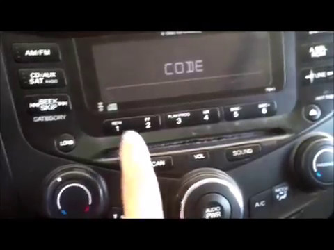 How To Enter Honda Accord Radio Code - YouTube