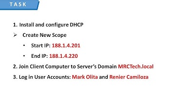 COC 3   Installation and configuration of DHCP (Windows Server 2012 R2)