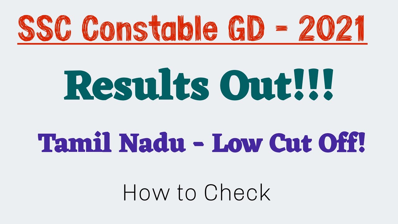 SSC GD 2021 Results Out in Tamil